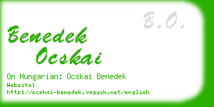 benedek ocskai business card